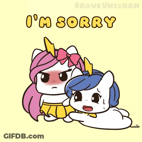 Two Unicorns With I'm Sorry GIF