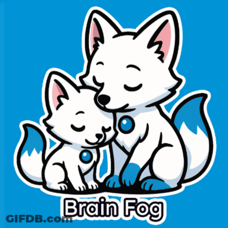 Two White Foxes With Brain Fog GIF