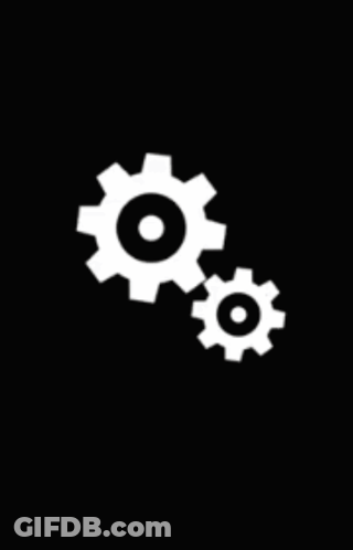 Two White Gears With Black Circles On Them On A Black Background GIF