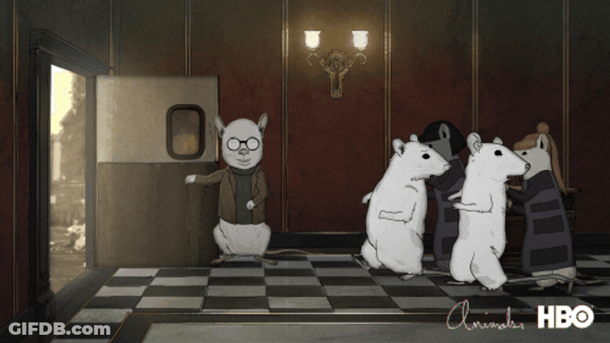 Two White Rats Kicked Out GIF