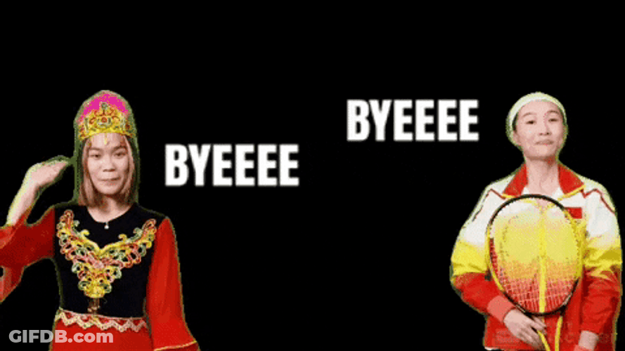 Two Woman Saying Byeeee GIF