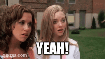 Two Women Are Standing Next To Each Other And One Of Them Is Saying `` Yeah '' . GIF