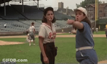 Women Standing On Baseball Field One Smoking GIF