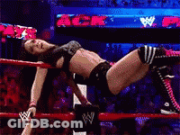 Two Women Are Wrestling In A Ring And One Of Them Has A W Logo On Her Shirt GIF