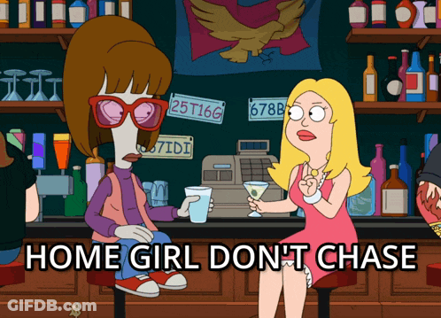 Two Women At Bar Home Girl Don't Chase GIF