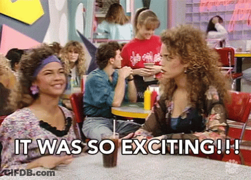 Two Women At Diner Saying It Was So Exciting GIF