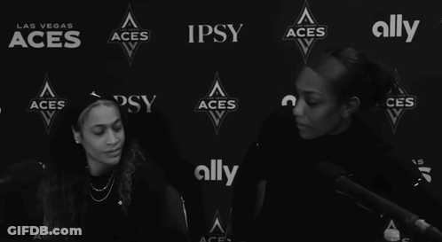 Two Women Black And White Las Vegas Aces GIF