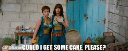 Two Women Could I Get Some Cake Please GIF
