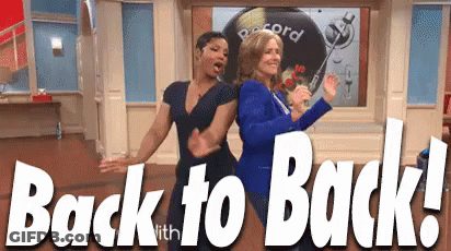 Two Women Dancing Back To Back GIF