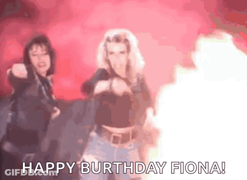 Two Women Dancing Happy Birthday Fiona GIF