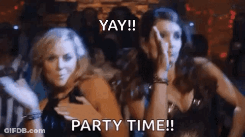 Two Women Dancing In Club Yay Party Time GIF