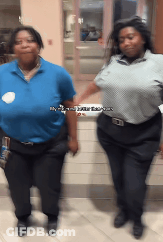 Two Women Dancing My CIA Crew Better Than Yours GIF