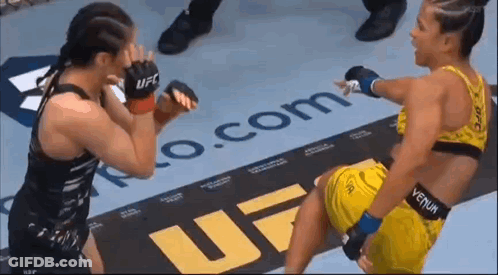 Two Women Fighting In Boxing Match GIF