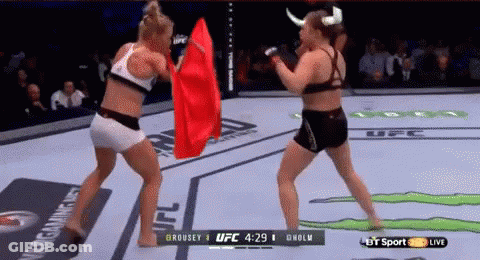 Two Women Fighting In UFC Ring GIF
