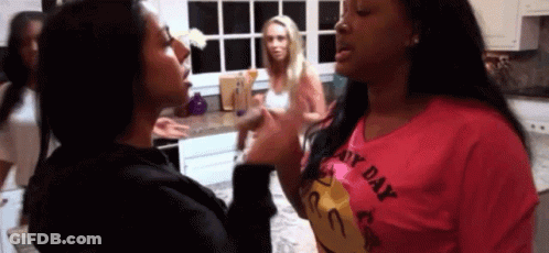Two Women Fighting Pink Shirt Any Day GIF
