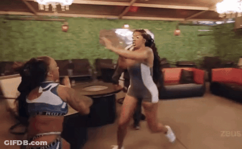 Two Women Fighting Zeus GIF