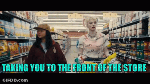 Two Women Grocery Store Taking You To Front GIF