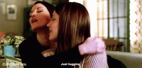 Two Women Hugging GIF