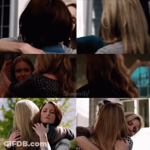 Two Women Hugging Collage Danvers GIF