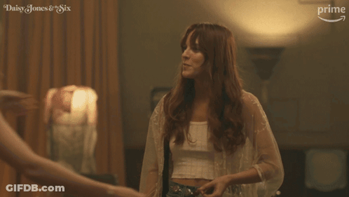 Two Women Hugging Daisy Jones & Six GIF