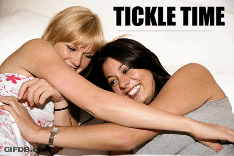 Two Women Hugging Tickle Time GIF