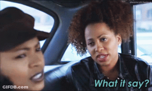 Two Women In A Car Saying What It Say GIF