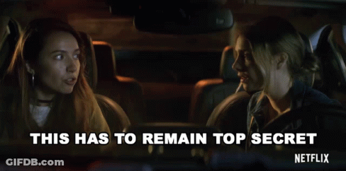 Two Women In A Car With The Words " This Has To Remain Top Secret " On The Bottom GIF
