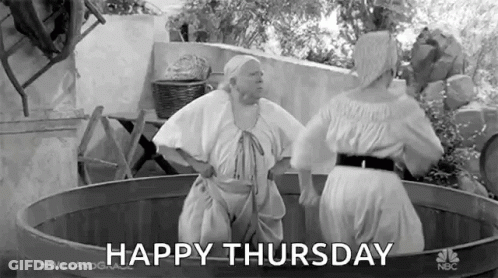 Two Women In Barrel Happy Thursday GIF