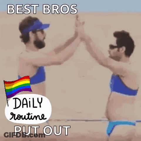 Two Women In Bikinis Best Bros Daily Routine GIF