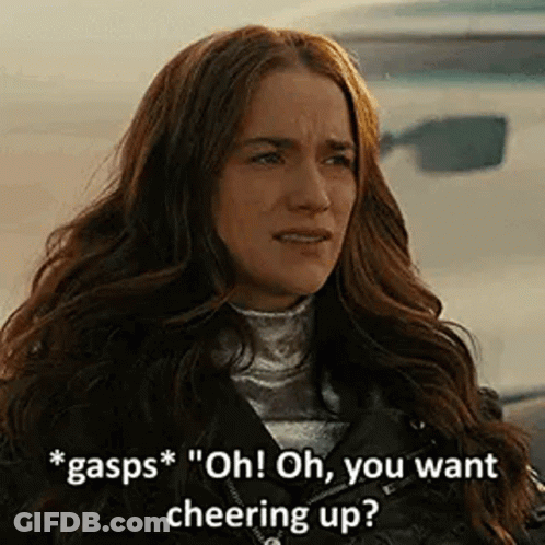 Two Women In Car Gasps Oh You Want Cheering Up? GIF