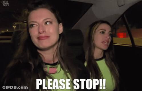 Two Women In Car Please Stop GIF