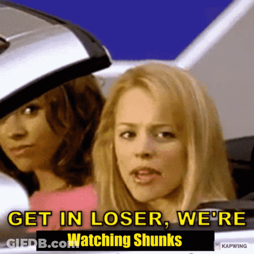Two Women In Car Saying Get In Loser We're Watching Stinks GIF