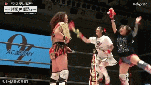 Two Women In Wrestling Ring Academy GIF