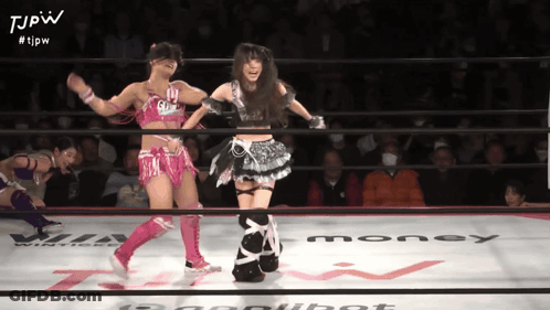 Two Women In Wrestling Ring TJPW GIF
