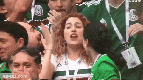 Two Women Kissing At Soccer Stadium GIF