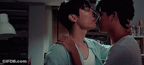 Two Women Kissing Close Up GIF