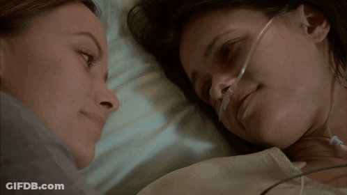 Two Women Kissing In Hospital Bed GIF