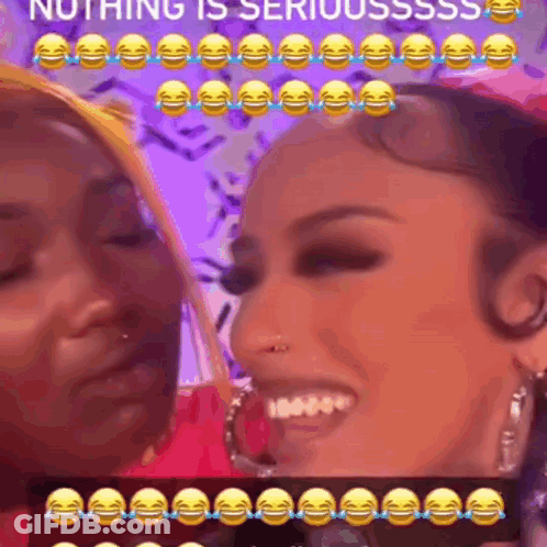 Two Women Laughing Looking At Each Other GIF