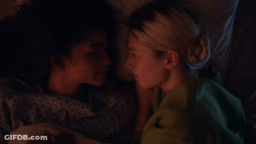 Two Women Lying In Hospital Bed GIF