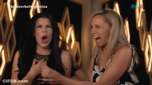 Two Women Making Funny Faces At MasterChef Argentina Sign GIF