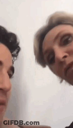 Two Women Making Funny Faces GIF