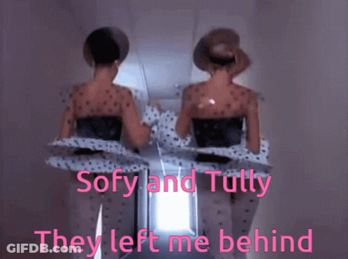 Two Women Mirror Sofy And Tully They Left Me Behind GIF