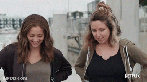 Two Women Next To Netflix GIF