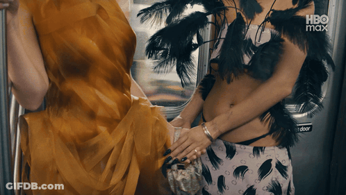 Two Women On A Train With HBO Max GIF
