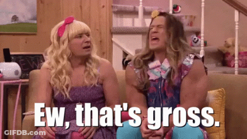 Two Women On Couch Saying Ew That's Gross GIF