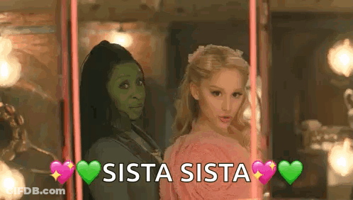 Two Women On Swing Saying Sista Sista GIF