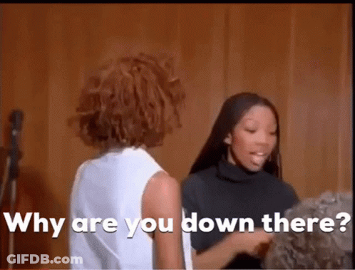 Two Women One Asking Why Are You Down There GIF