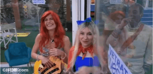 Two Women One Dressed As Mermaid GIF