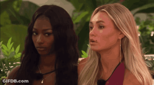Two Women One In Red Tank Top GIF