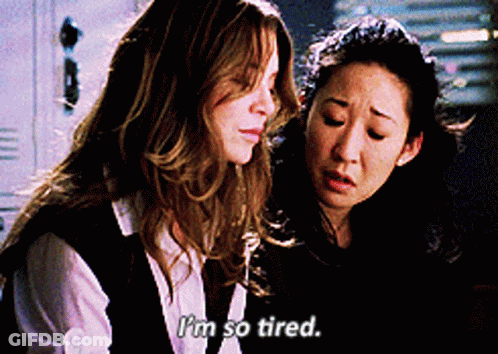 Two Women One Saying I'm So Tired GIF